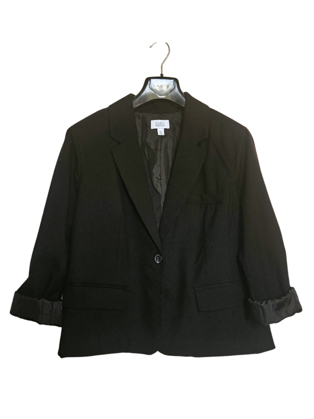 croft & barrow Women's Plus Size XXL Black Single-Button Blazer